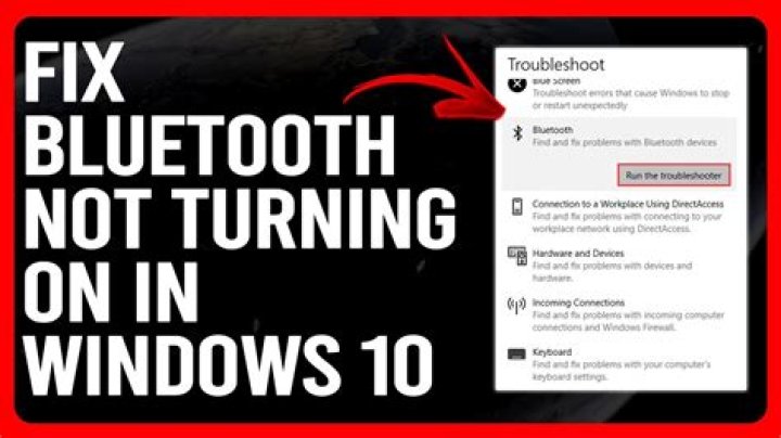 Bluetooth not turning on?