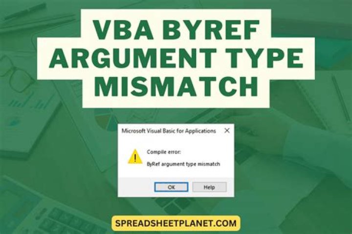 ByRef argument type mismatch in Excel VBA
