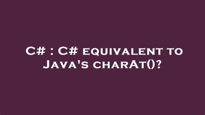 C# equivalent to Java's charAt()?