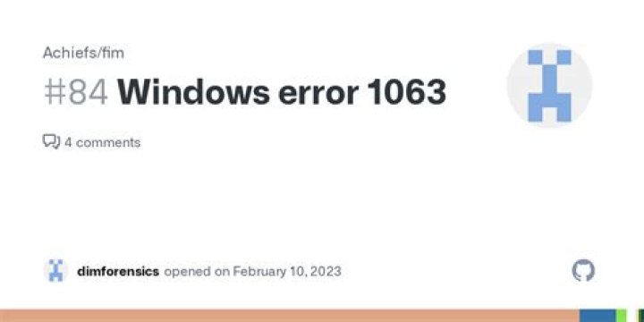 C++ Windows Service Error 1063
