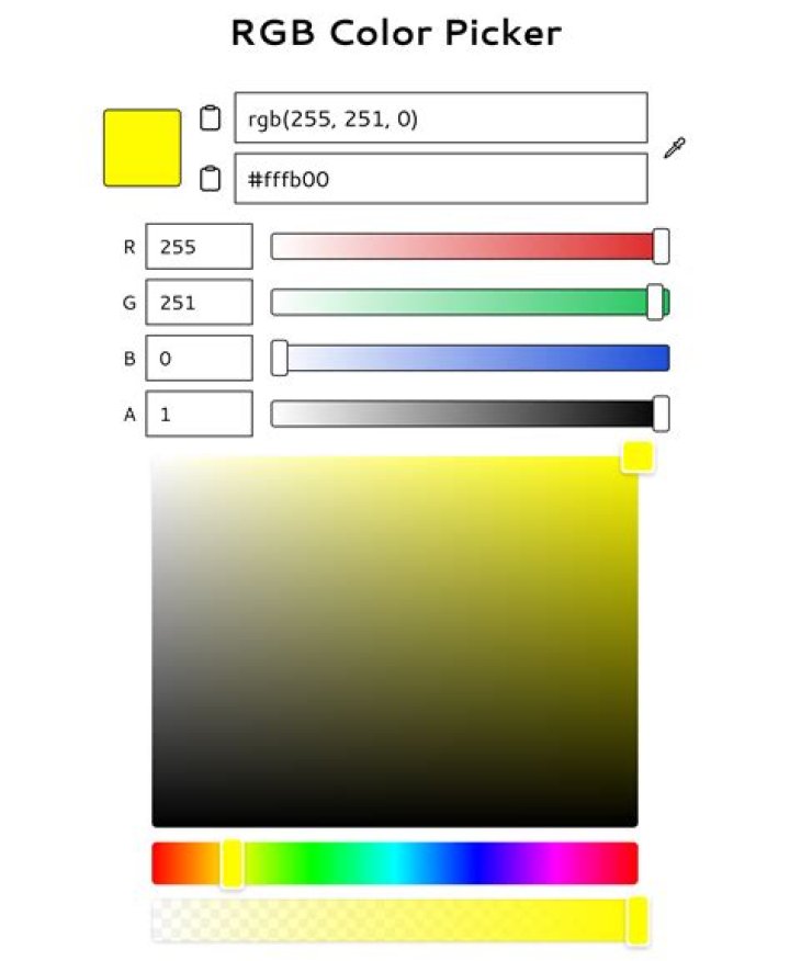 Calculate RGB codes of mixed colors assuming red, blue and YELLOW as primary colors