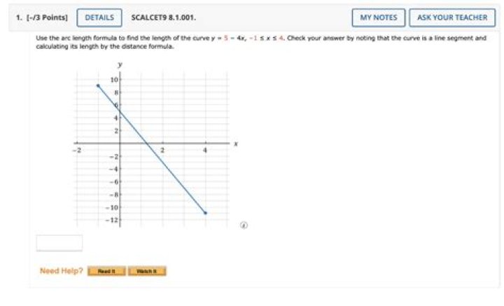 Calculate the length of the curve 's bow.