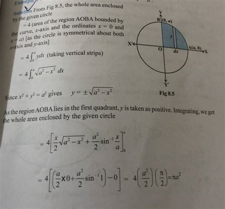 Calculus proof for the area of a circle