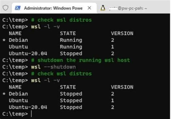 Can't restart/shutdown Ubuntu under WSL