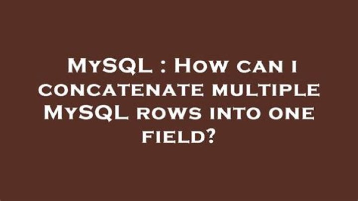 Can I concatenate multiple MySQL rows into one field?