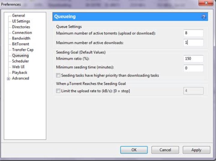 Can you make torrents start downloading only AFTER the previous torrent has finished downloading in uTorrent?