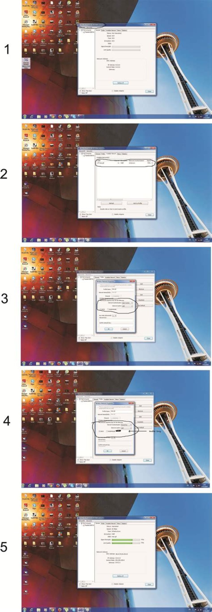Cannot connect to a WEP secured WiFi with Windows 7