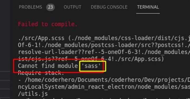 Cannot find module 'sass'