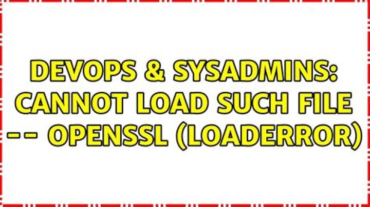 cannot load such file -- openssl (LoadError)