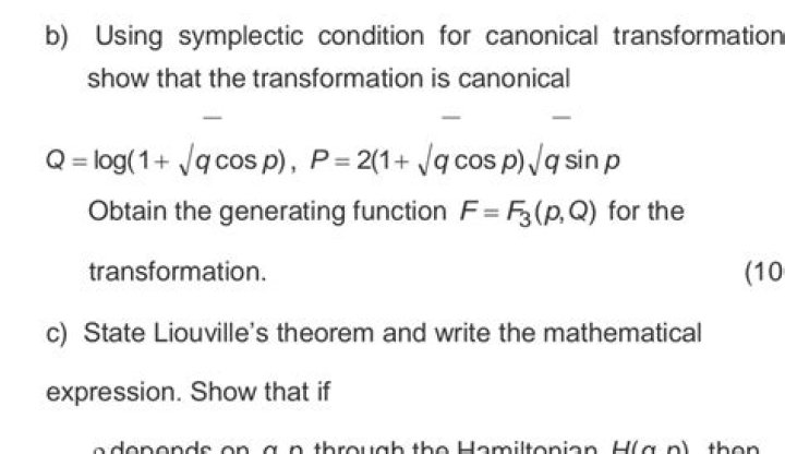 Canonical Transformation and Symplectic Conditions