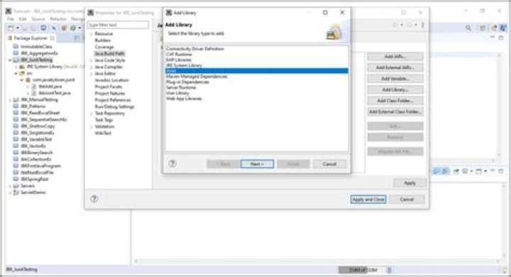 capture image adding junit library to intellij