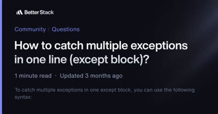 Catch multiple exceptions in one line (except block)