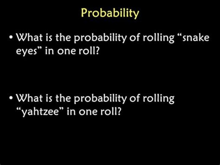 Chances of rolling 