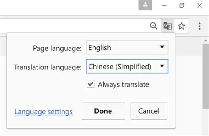 Change default language in the google chrome translator bar