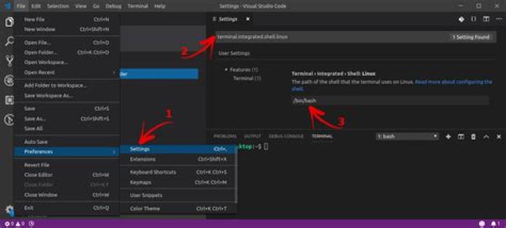 Change default terminal back to Bash in VS Code