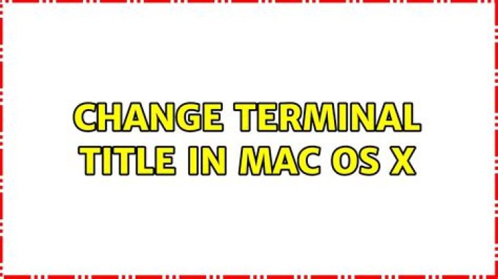 Change Terminal Title in Mac OS X