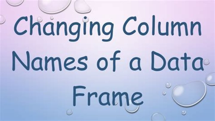 Changing column names of a data frame