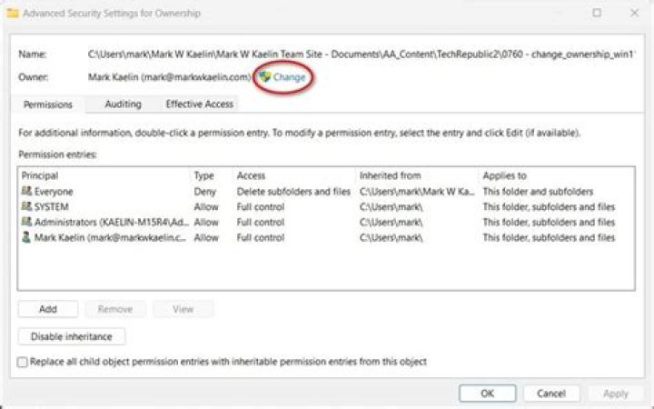 Changing ownership of home folders