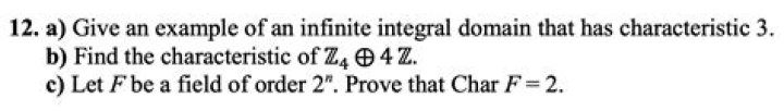 Characteristic of infinite integral domain.