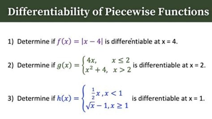 Checking differentiability of a piecewise function
