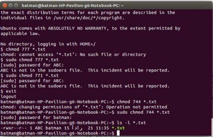 chmod not working in a non super user