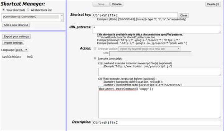 chrome disable or change keyboard shortcut ctrl+shift+c developer tools console?
