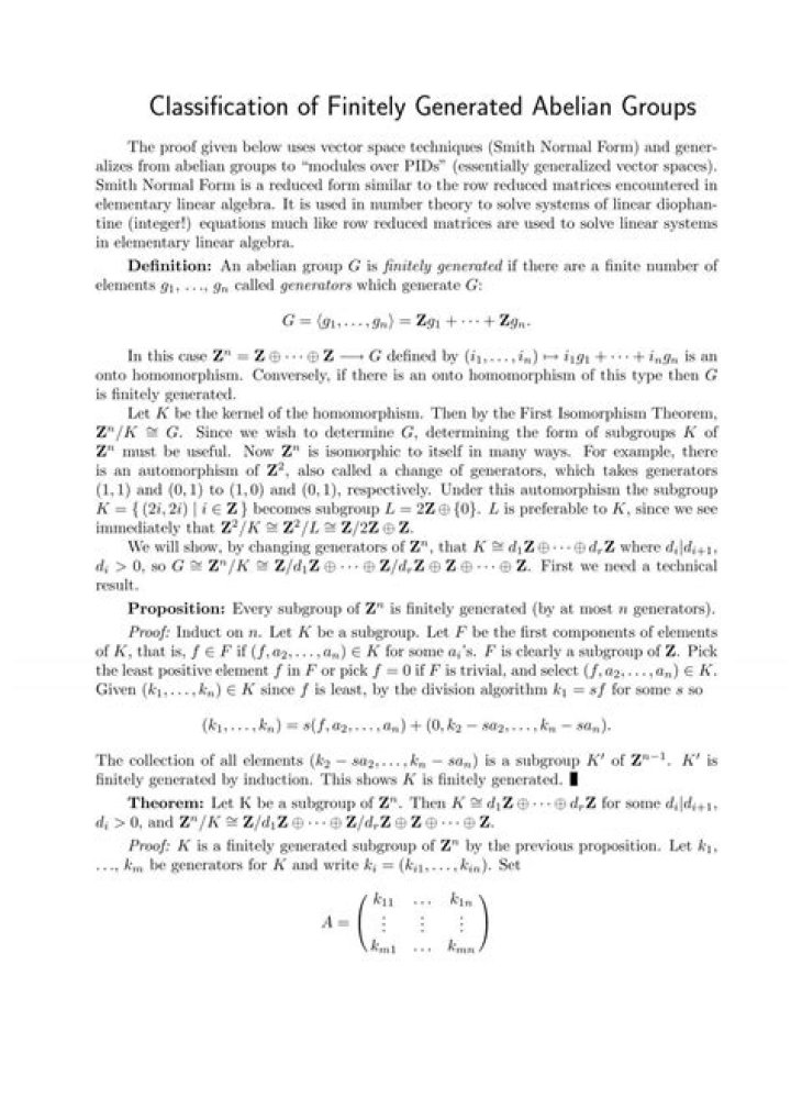 Classification of finite abelian groups