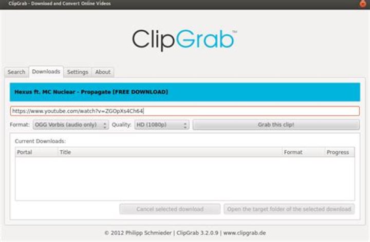 ClipGrab v.3.2.0.8.: No downloadable video found error