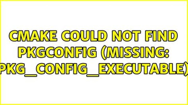 CMAKE Could NOT find PkgConfig (missing: PKG_CONFIG_EXECUTABLE)