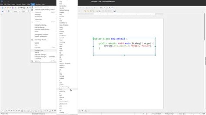 code highlight extension for Libre Office writer