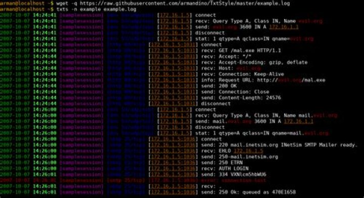 Colorize tail output