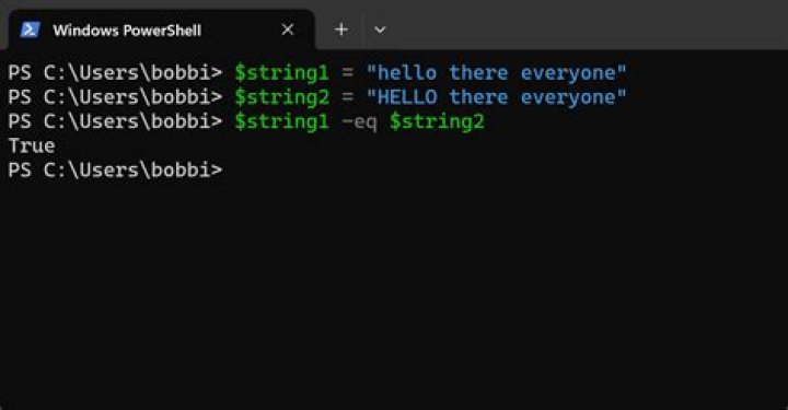 Command to compare two strings