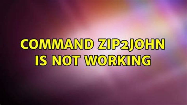 Command zip2john is not working
