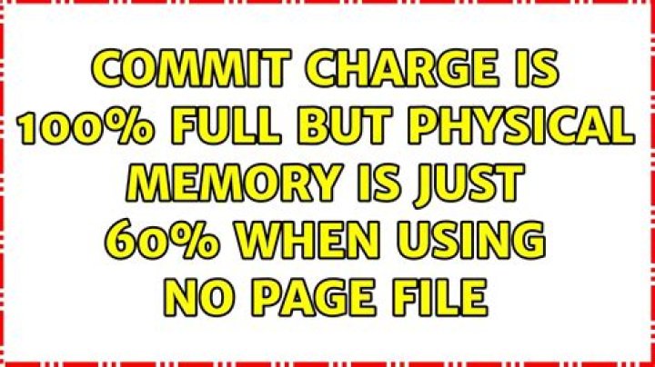 Commit charge is 100% full but physical memory is just 60% when using no page file