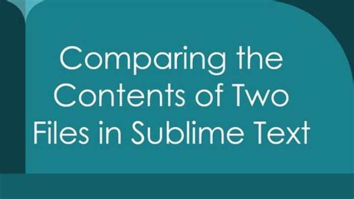 Comparing the contents of two files in Sublime Text