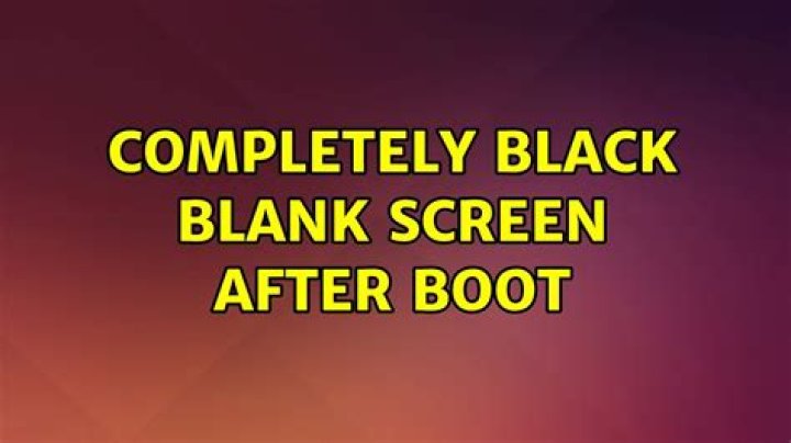 Completely black blank screen after boot