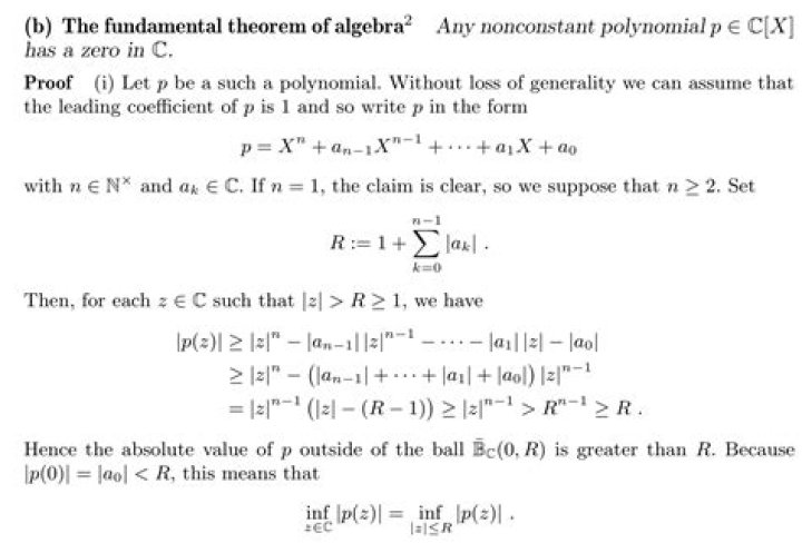 Complex proof of the Fundamental Theorem of Algebra