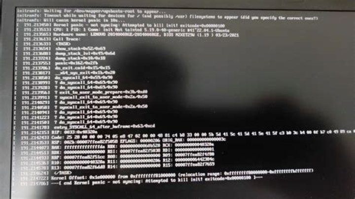 Computer won't start, IO error, dropped to initramfs