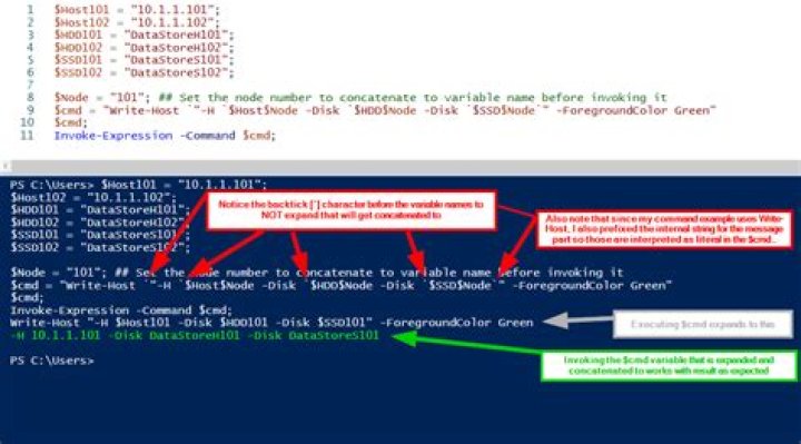 Concatenating variables in PowerShell
