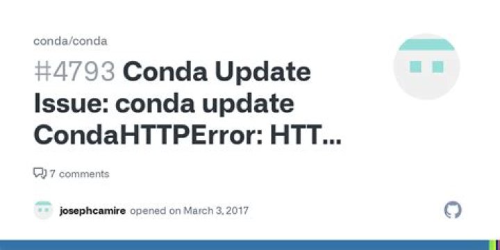 conda update CondaHTTPError: HTTP None