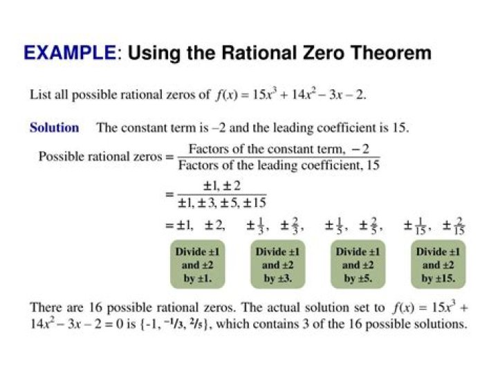Conditions for using The Rational Zeros Theorem