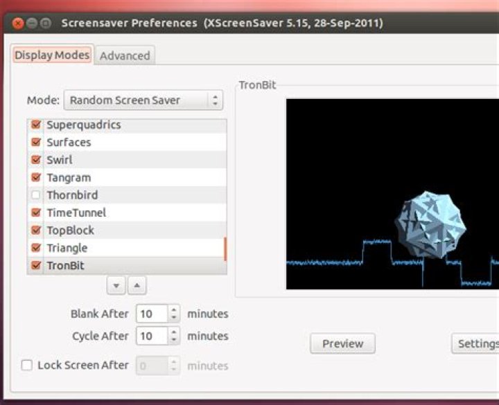 Configure screensaver in Ubuntu