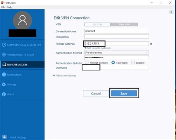 Configure VPN option missing on menu.