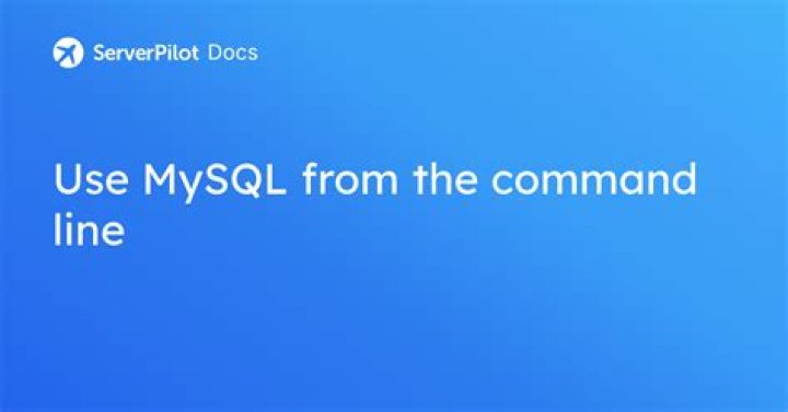 connecting to MySQL from the command line