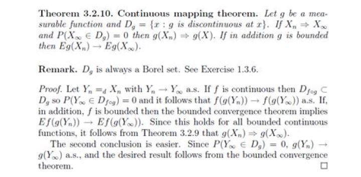 Continuous Mapping Theorem for Random Variables