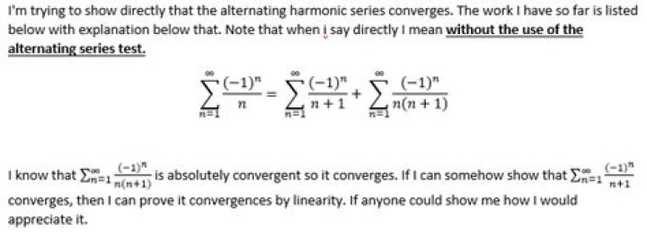 Convergence of Alternating harmonic series (Direct!)