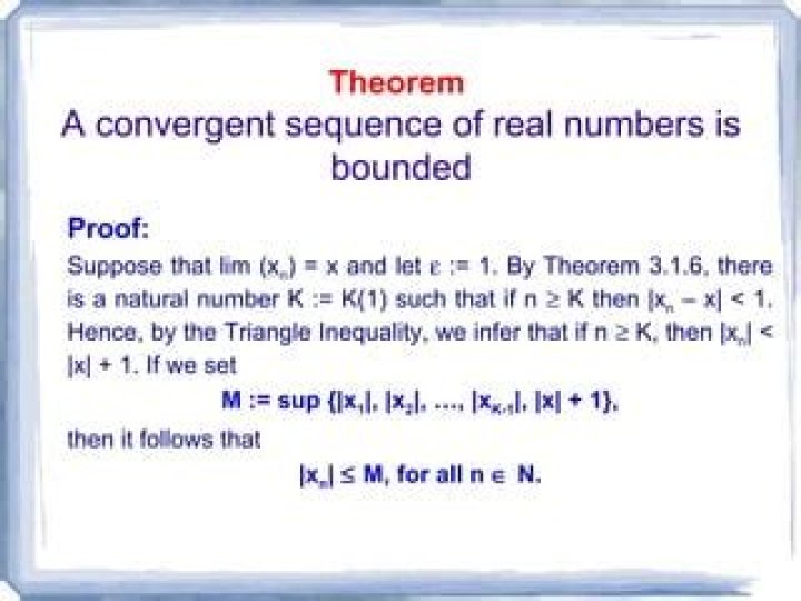 Convergent sequence of real numbers