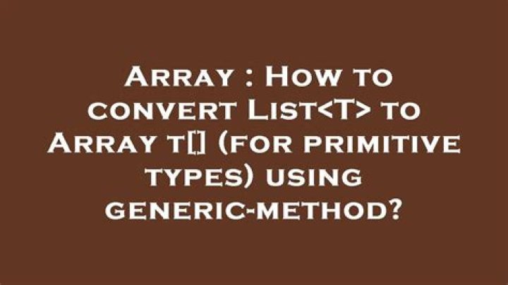 Conversion from List<T> to array T[]