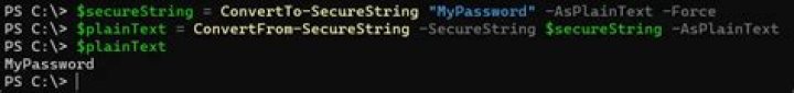 Convert a secure string to plain text