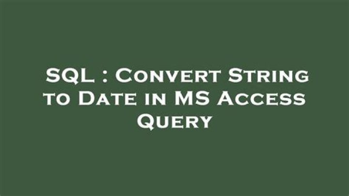 Convert String to Date in MS Access Query